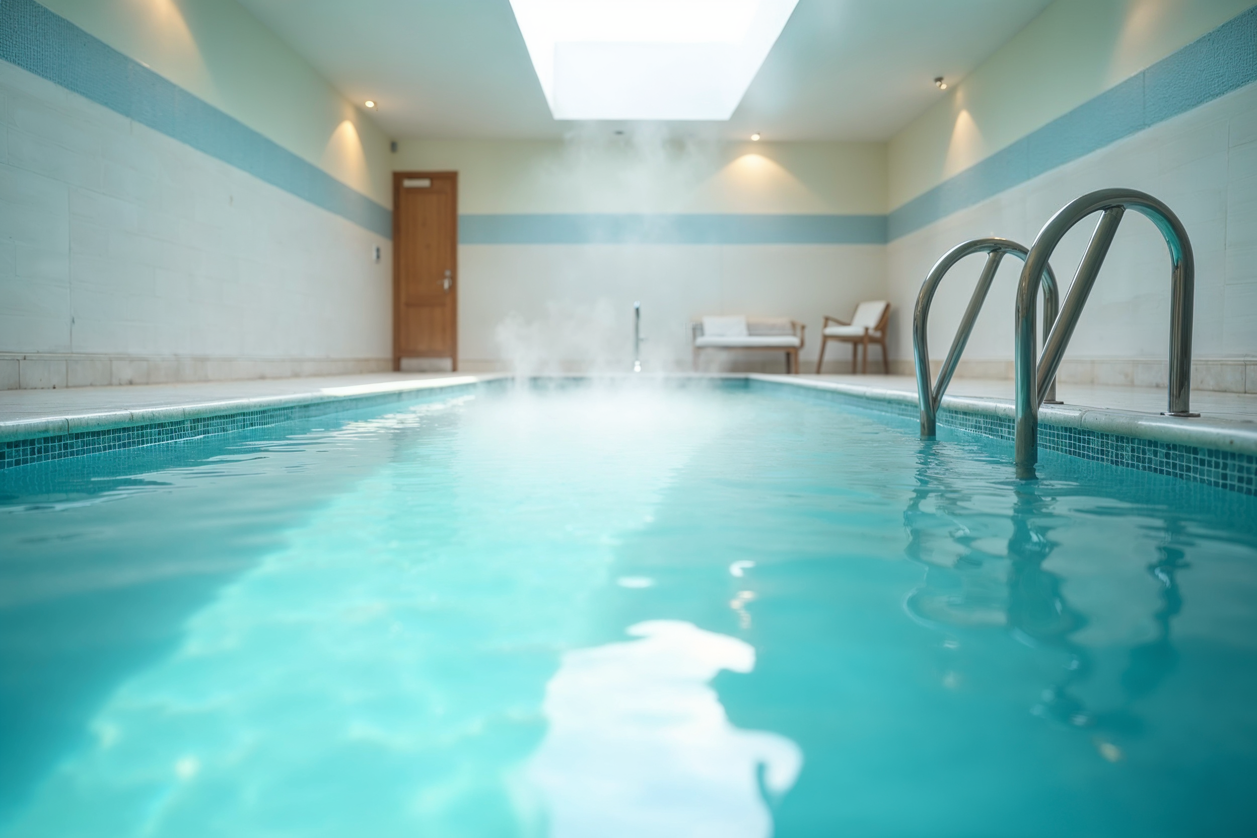 Mineral banyolu yüzme havuzu açık görünümü