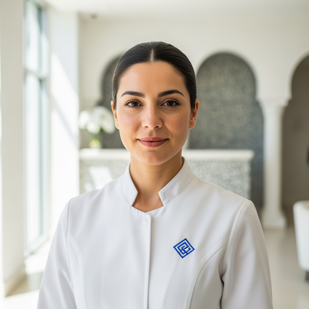 Sağlık danışmanı kadın profesyonel portre spa ortamında